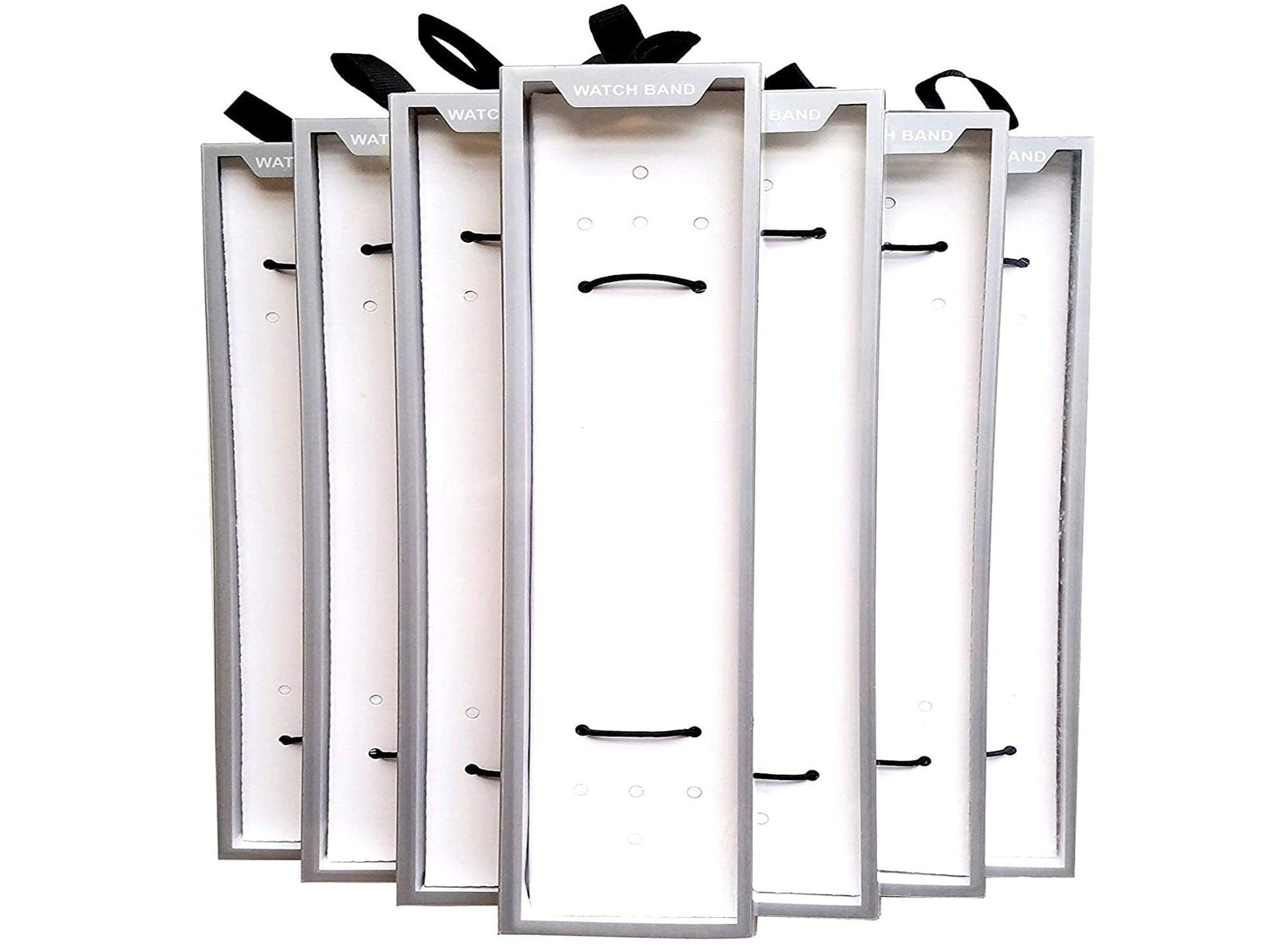 Durable Cardboard Boxes Size 8.75x2x0.75" for Watch Bands Straps Bracelet Jewelry Holder Packaging with Clear PVC Plastic Display